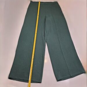 Fashion Nova Women's XL Hunter Green Wide Leg Textured High Rise Elastic Pants